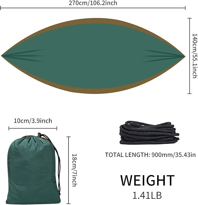 Hammock Portable Double Hammocks，for Hiking、Camping、Backpacking、Travel、Yard、Beach