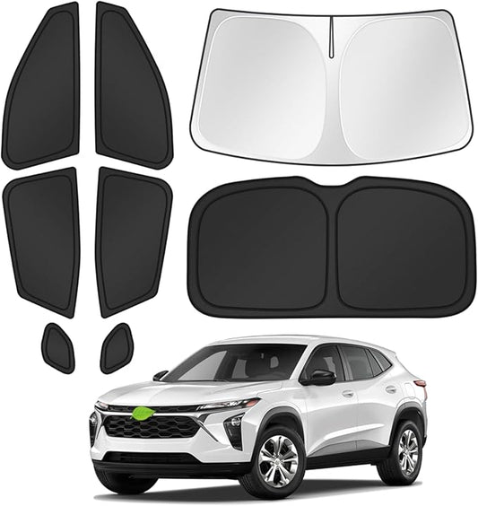 Canvcle Sunshades for 2024 2025 2026 Chevrolet/Chevy Trax Accessories Windshield Sun Shade Side Rear Window Shade Cover Sun Visor Shield Privacy Protection for Camping Keep Vehicle Cool Black 8PCS