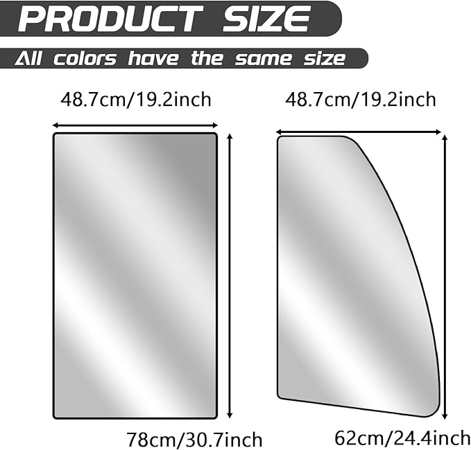 4 PCS Car Side Window Sun Shades, Foldable Sun Shade for Car Window Baby, Strong-Light Blocking & UV Protection Privacy Covers, Summer Essentials Accessory for Camping, Sleeping (Silver)