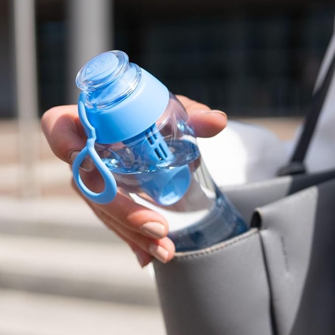 Dafi Sport Water Bottle with Filter Blue | 24 oz | Personal Reusable Water Bottle, Backpacking Filter Replacement, tap Water Straw Purifier, Water for Travel | Made in Europe