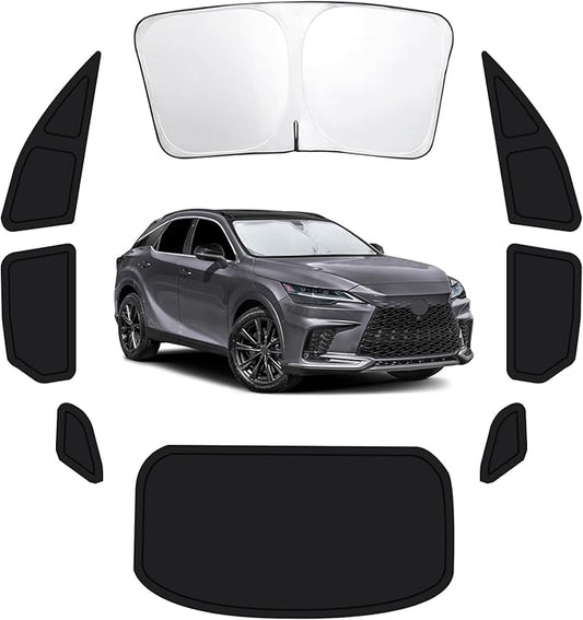 8PCS Car Window Shades for Lexus RX 2023-2025, Window Covers for RX Windshield Side Rear Windows, Full Set Privacy Protection Car Sunshade with UV Blocking for Camping Napping
