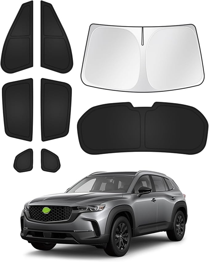 Canvcle Sunshades for Mazda CX-50 2023-2025 2026 CX50 Accessories Windshield Sun Shade Side Rear Window Shade Cover Sun Visor Shield Privacy Protection for Camping Keep Vehicle Cool Black 8PCS