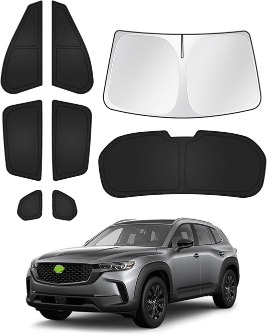 Canvcle Sunshades for Mazda CX-50 2023-2025 2026 CX50 Accessories Windshield Sun Shade Side Rear Window Shade Cover Sun Visor Shield Privacy Protection for Camping Keep Vehicle Cool Black 8PCS