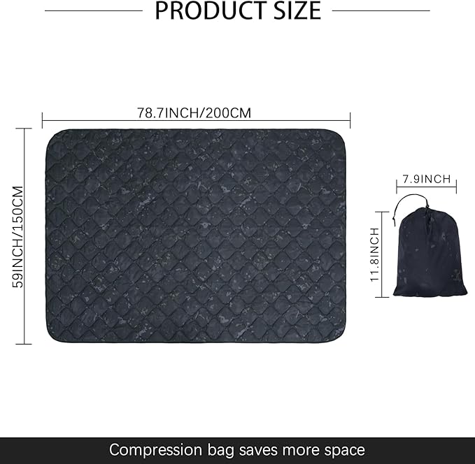 LOOGU Camo Blanket Waterproof Insulation Poncho Liner for Outdoor Camping, Hiking, Hunting, Survival, Backpacking, Picnicking