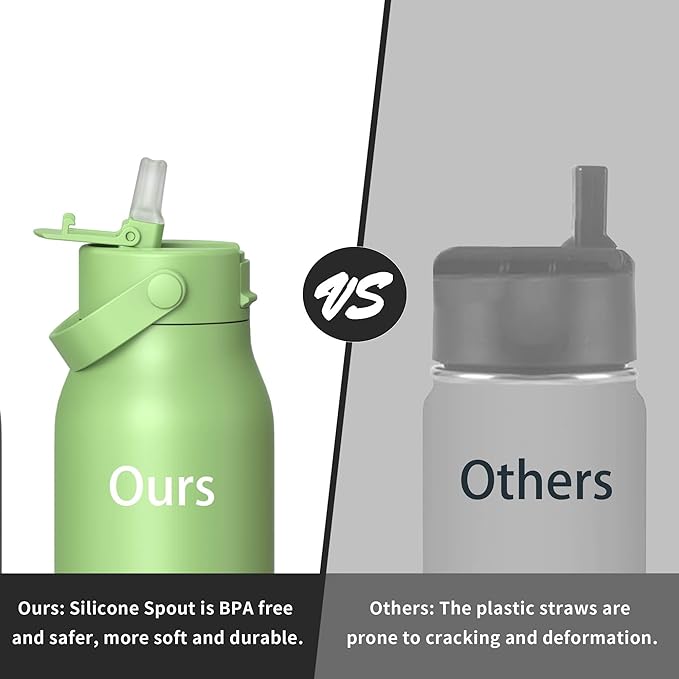 LISI 30oz Insulated Water Bottle, Double Wall Stainless Steel Water Bottles with Straw, 100% Leak-Proof Travel Thermal Canteen Mug with 2 Lids (Straw, Phone Holder Lid) & Cleaning Brush
