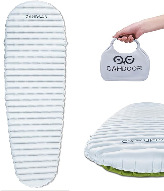 Insulated Sleeping Pads - Lightweight Sleeping Pad for Camping, 6.8 R-Value Upgraded Compact Camping Air Mattress for Backpacking, Hiking