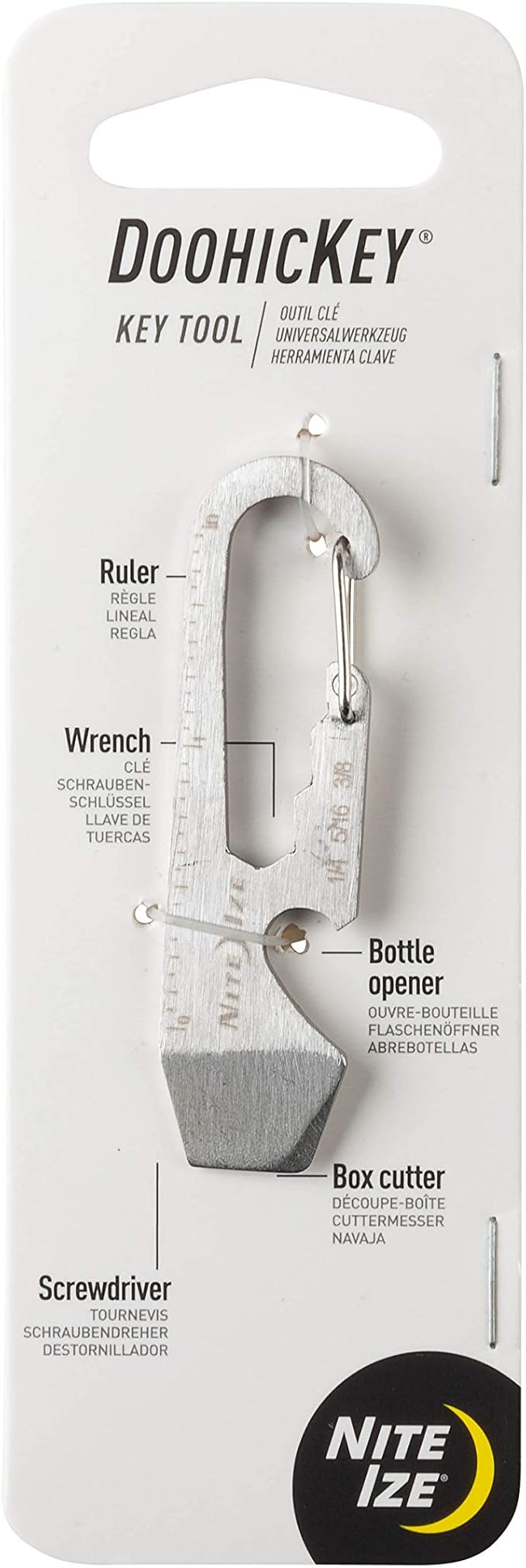 Carabiner Key Clip,Silver,1-11/16 in