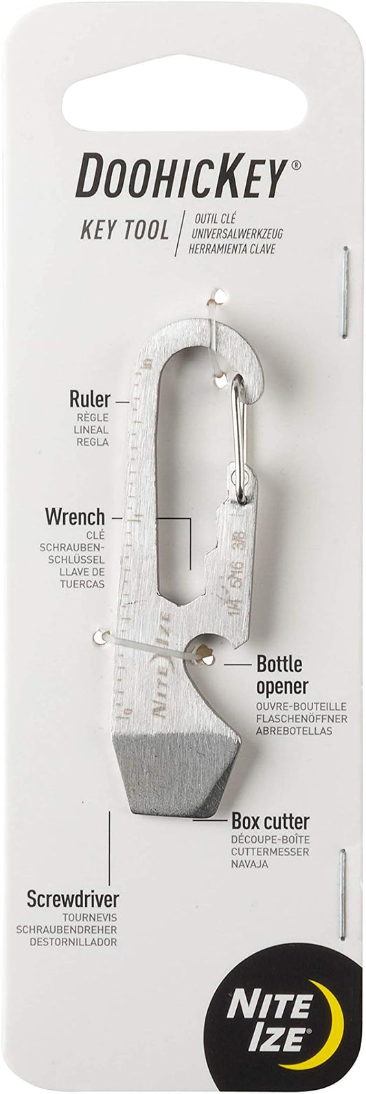 Carabiner Key Clip,Silver,1-11/16 in