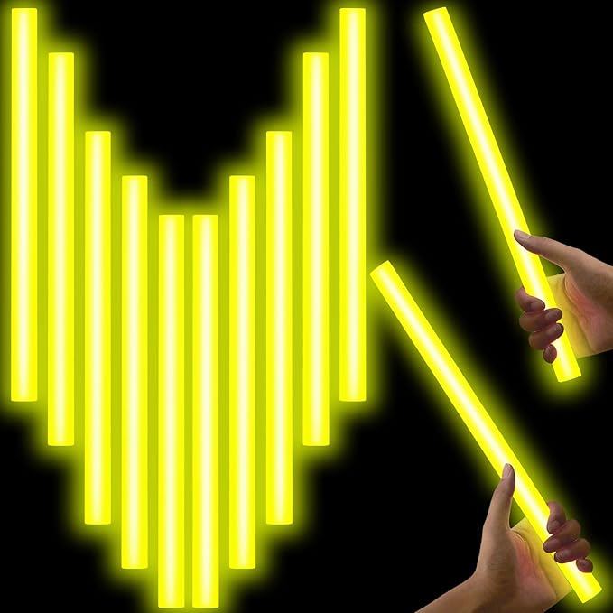 Lewtemi 10 Pcs Large Glow Sticks Big Giant Jumbo Halloween Christmas Emergency Light Stick for Camping Accessories, Survival Kit