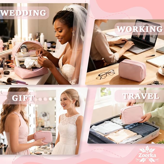 Bridal Emergency Kit for Wedding Day, 60+ Pcs Wedding Essentials Survival Set for Team Bride with Cosmetic Bag & Travel Must-Haves, Honeymoon, Daily Commute