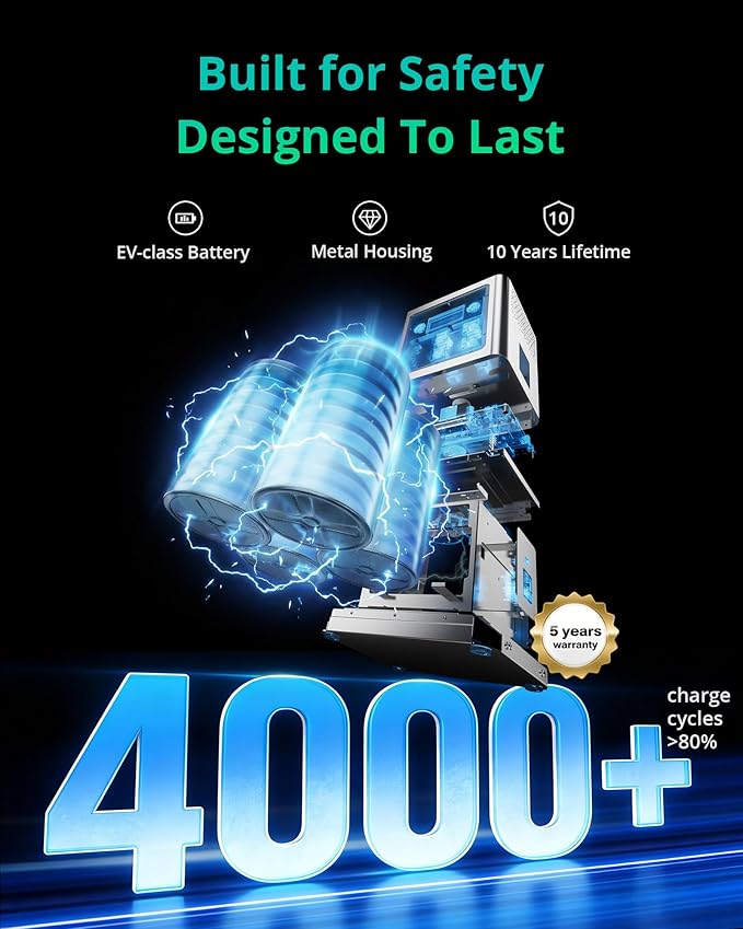 LIBRIDS Portable Power Station C600, 640Wh 600W Solar Generator, LiFePO4 Battery, 1.5H Fast Charge, 10ms UPS, 8 Ports(4 AC) for Camping, Home Backup & Outages - Grey