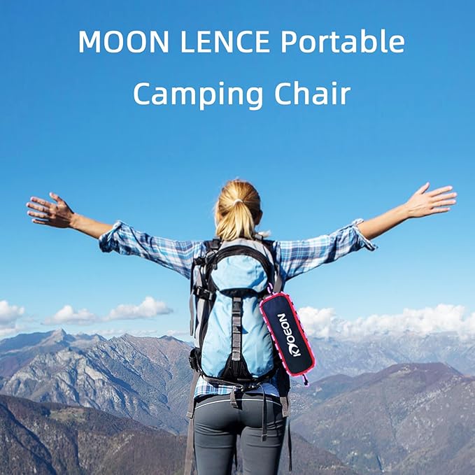 Portable Camping Chair, Ultralight Durable Foldable Chair for Outdoor Camp,Travel, Beach, Picnic, Garden, Sport Sturdy Frame, Comfortable Collapsible Lawn Chair, Supports 330Lbs