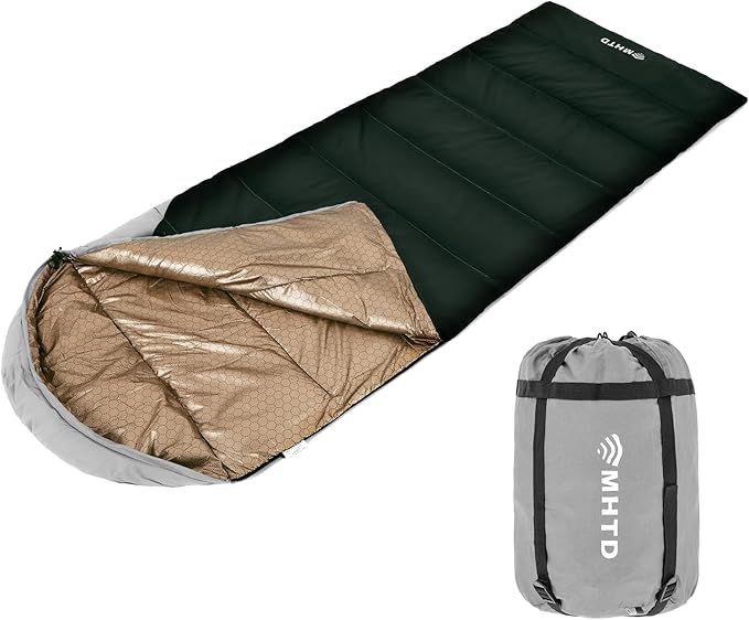 Sleeping Bag for Adults All Season 0 Degree,Cotton Canvas with YKK Zipper Compact Backpacking Mummy Camping Sleeping Bag