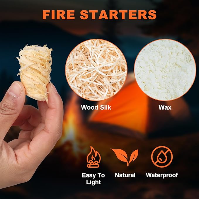 1.8 Lbs Fire Starter - Fire Starters for Campfires, BBQ, Fire Pit, Chimney, Smoker, Pizza Oven, Wood Stove, Charcoal Starter, Fire Starters for Grill, Firestarter