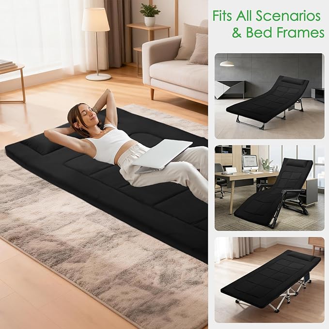 80 x 36 Inch Camping Cot Mattress Floor Mattress Waterproof Sleeping Pad for Camping Travel Easy to Store Floor Pad for Tent Cot Guest Garden Lawn Outdoor Indoor