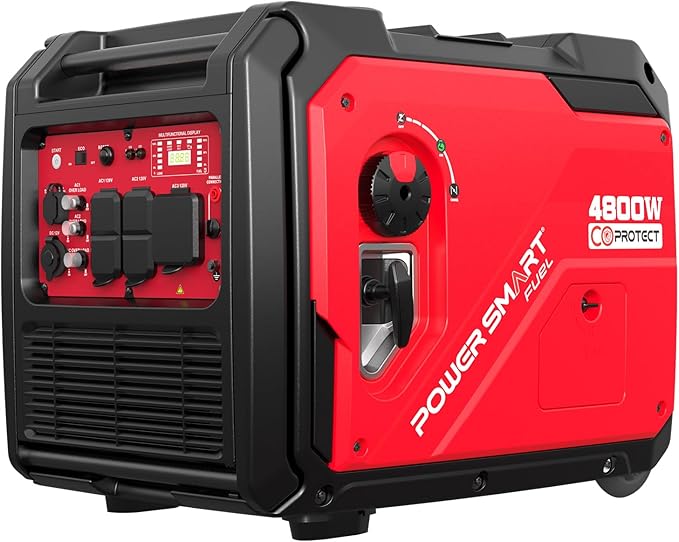 5000 Watt Portable Inverter Generator with Electric Start, 30 Amp for Home Use and Emergency Backup, CO Protect, Super Quiet