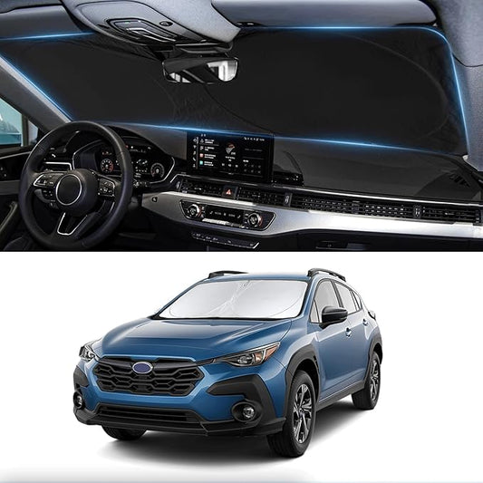 Custom Fit 2025 2026 Crosstrek Wagon Sunshade for 2024 2023 2022 2021 2020 2019 2018 Subaru Crosstrek Wagon Accessories Front Window Sun Shade Shield Cover for Windshield Foldable Sun Visor Protector