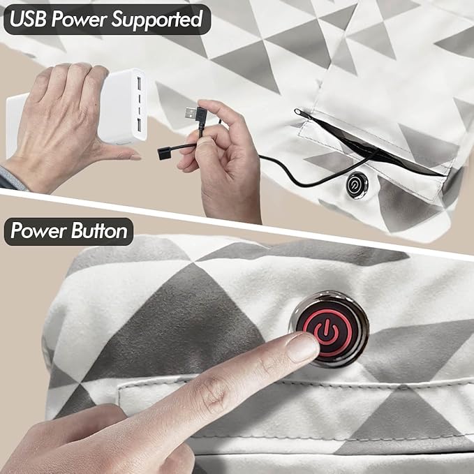 Heated Sleeping Bag pad, 3 Adjustable Temperature Levels, Operated by 5V/2A USB Power Supply (Bohemia, 76" x 24")
