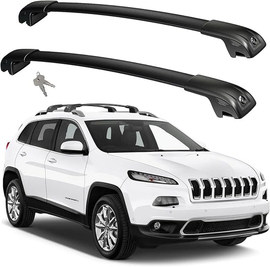300lbs Roof Rack Cross Bars Compatible with Jeep Cherokee 2014-2023 (Not for Jeep Grand Cherokee), Aluminum Lockable Car Roof Rails Crossbar for Rooftop Cargo Luggage Kayak Canoe Bike Snowboard