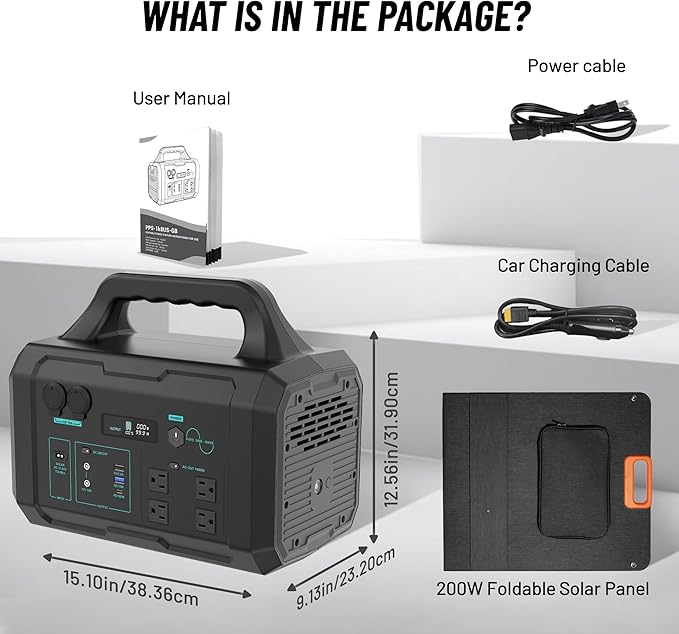 STARY LINE 1800W Solar Generator Kit (2700W Surge), 1024Wh Portable Power Station with 200W Solar Panel, LiFePO4 Battery for RV Life, Van Living, High-Power Appliances Backup,