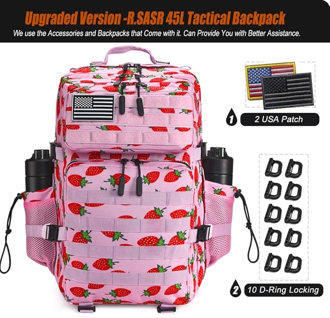 45L Tactical Backpack for Men Women, Military Assault Pack with MOLLE, Large 3 Day Bug Out Bag for Hiking Camping