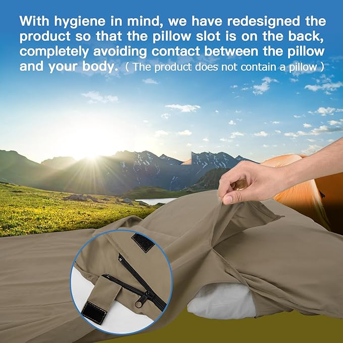 JAICOM Sleeping Bag Liner, Travel Sheets & Adult Sleep Sack, Ultralight and Portable Summer Sleeping Bag - Ideal for Backpacking, Hotels and Hostels, Business Trips, Camping