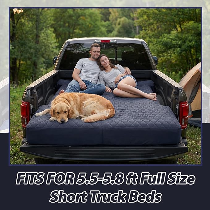Truck Bed Air Mattress Sheet for 5.5 to 5.8 ft Full Size Pickup Trucks Waterproof Cover for Short Truck Air Mattress Soft Flocked Tpu Surface Camping Trucks Bed Bedding for Outdoor Overlanding Travel