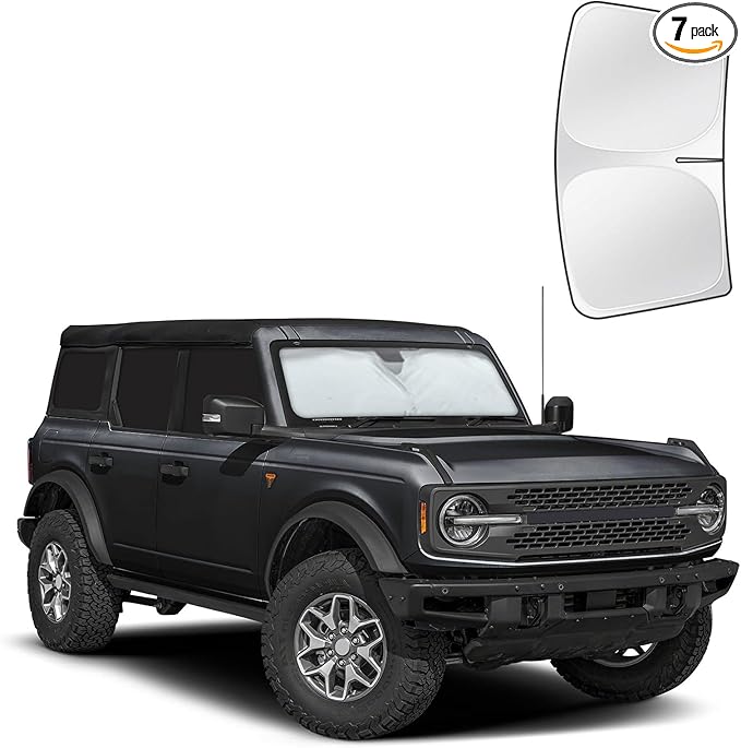 for Ford Bronco(4-Door, no for Bronco Sport) 2021-2025 Car Window Shades, 7pcs Sun Shade Set for Front Windshield and Side Windows, Full Coverage Keeps Vehicle Cool for Camping & Napping