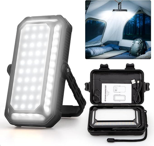 LED Camping Lantern, 10000mAh Camping Lights Rechargeable, High Lumens, LCD Digital Display, 12 Light Modes, Waterproof Tent Lights, Waterproof Box, Portable Flashlight for Power Outages, Emergency