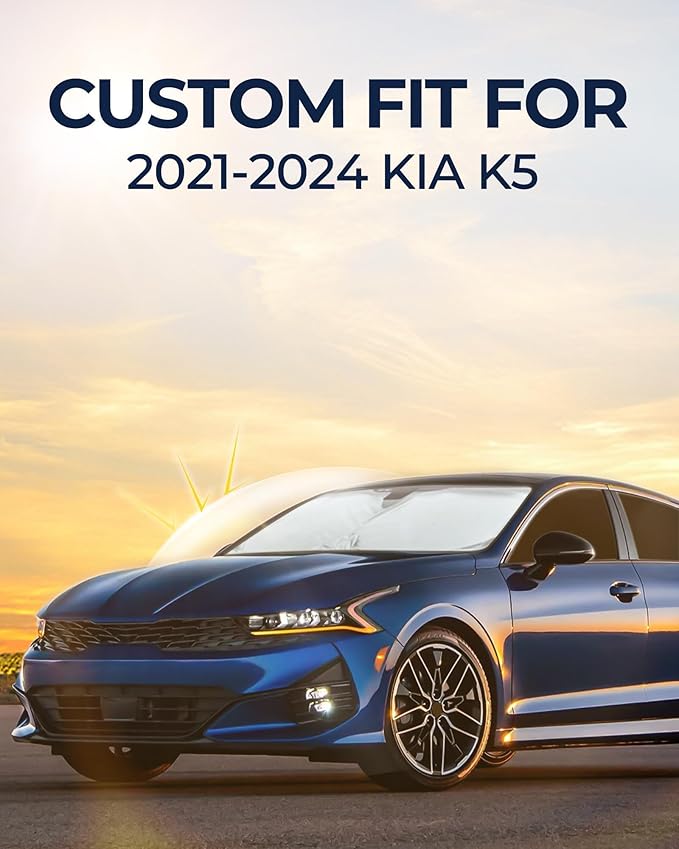 for KIA K5 2021-2024 Car Window Shades, 8pcs Privacy Sun Shade Set for Front Windshield Side and Rear Windows, Full Window Covers Keeps Vehicle Cool for Camping Napping