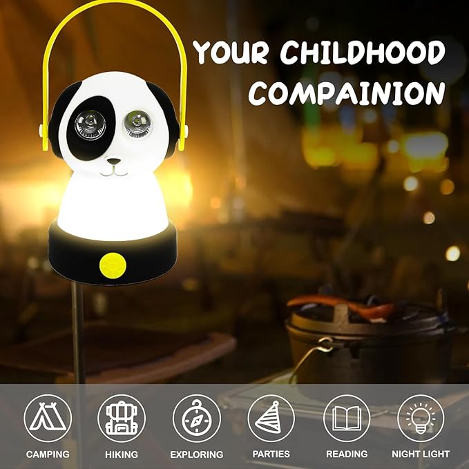 Outdoor Kids Camping Lanterns, Battery Powered Night Light for Kids, Lightweight LED Equipment, Toys Girls Boy Birthday Christmas Gift Ages 6 7 8 9 10 11 12+(Dog Style, Battery NOT Included)