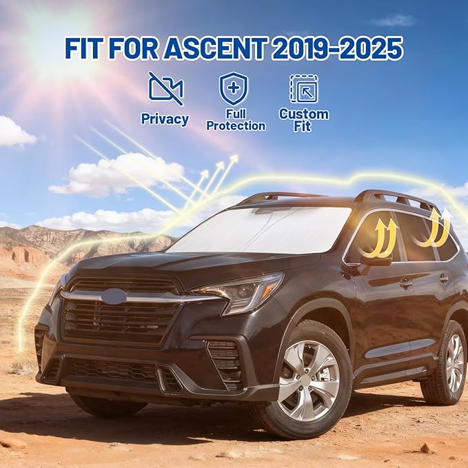 Car Window Shades Intended for Subaru Ascent 2019-2025, Privacy Window Covers 8PCS for Side, Rear & Windshield, Car Shield Sunshade for Privacy Protection, Heat Blocking, Camping and Parking