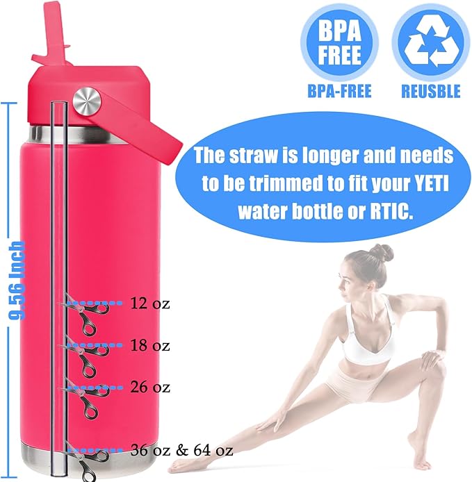 Haloera Straw Lid for Yeti Rambler Bottle - 18 26 36 64 oz, Lid with Straws and Flexible Handle Straw Lid Replacement, Straw Cap Compatible with Yeti Rambler Water Bottle Accessories