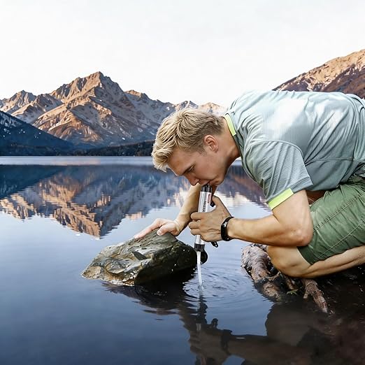 6 Pack Timain 4-Stage Filtration,High Flow Rate Water Filter Straw,Water Purifier Survival for Emergency Kits,Travel,Camping, Hiking,Fishing,Hunting (6)