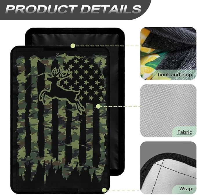 American Flag Deer RV Door Sun Shade Cover with UV Protection and Privacy Features, RV Door Window Cover Accessories Fits for Most Rv Interior Door Window