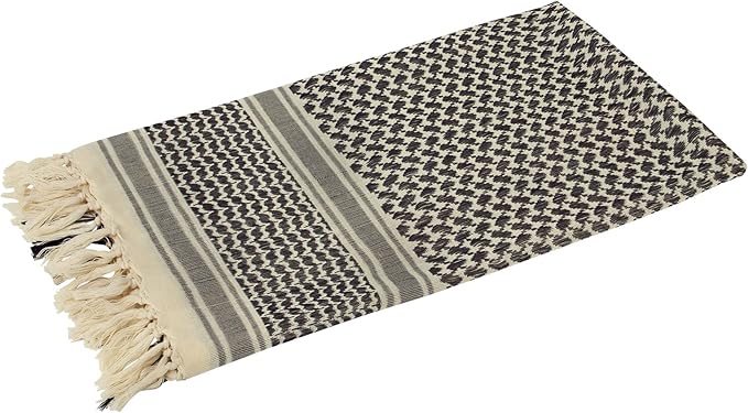 Aonal Military Shemagh Tactical Desert Scarf, 100% Cotton Keffiyeh Neck Head Scarf Wrap for Men Women