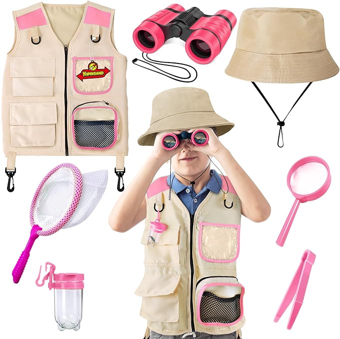 YOPINSAND Kids Explorer Kit & Bug Catcher Kit, Kids Camping Gear for Kids, Outdoor Exploration Set with Vest & Hat, Ideal Outdoor Camping Adventure Toys for Ages 3 4 5 6 7 8 Boys Girls