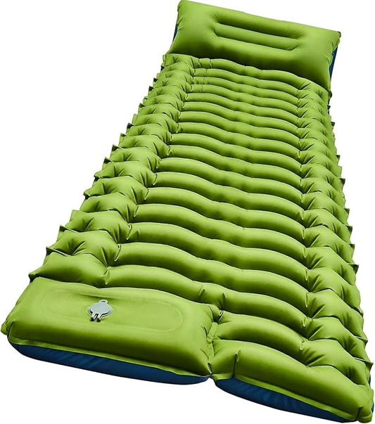 Camping Sleeping Pad,Camping Mat with Pillow Built-in Foot Pump Inflatable Sleeping Pads Compact for Camping