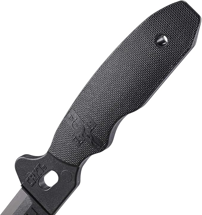 CRKT Combat Stripping Tool with Sheath: Emergency Trauma Tool, Flat Razor Blade to Slide Through Clothing and Gear, Oxygen Wrench, Poly Handle, Sheath 9860