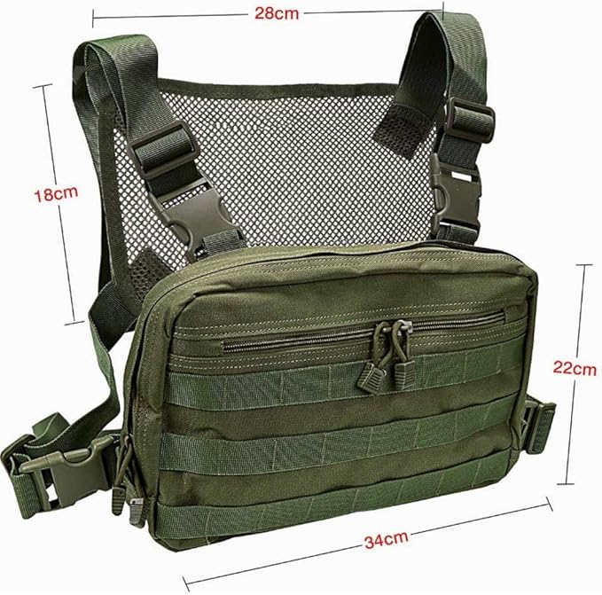 Croogo Universal Hands Free Radio Chest Rig Vest bag Harness Bag Rescue bag Front Pack Pouch Hip hop bag