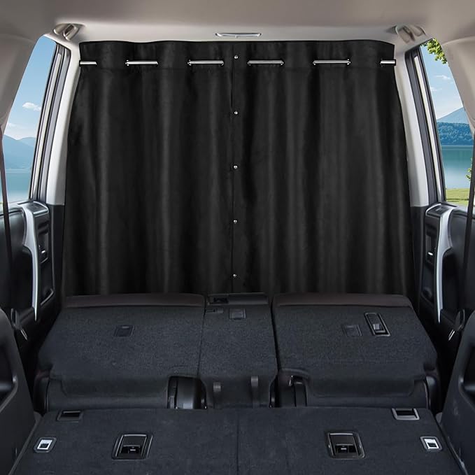 ZATOOTO Car Divider Curtain, Blackout Curtain for Vehicles, Adjustable Length for Large Vans, RVs, Trucks (6.56ft *4.42ft)
