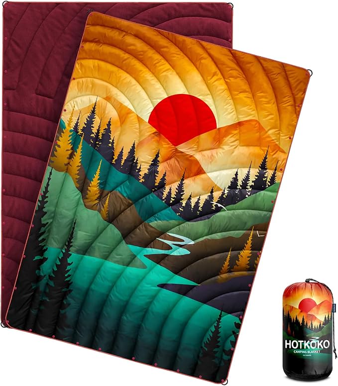 Camping Blanket,Puffy Blanket Lightweight Packable Camping Blanket Outdoor Blanket for Camping,Traveling, Stadium, Hiking, Picnics