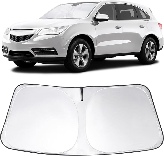 Windshield Sun Shade Custom Fit 2014 2015 2016 2017 2018 2019 2020 Acura MDX Accessories Foldable Sunshade Sun Blocker Front Window Shades Covers Keep Car Cooler