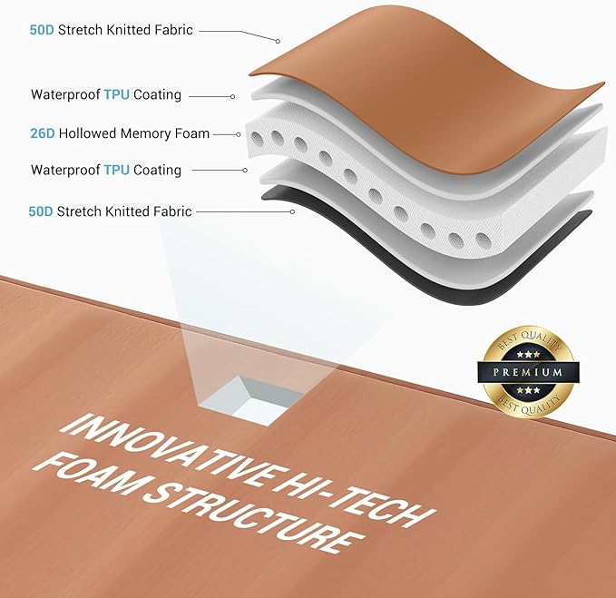 Elegear CumbreX™ Air & Foam Self Inflating Sleeping Pad, Built-in Electric Pump 4" Ultra-Thick Memory Foam Camping Mattress with Pillow Double Camping Pad 4-Season R-Value 9.5 Camp Mat (Khaki,Full)