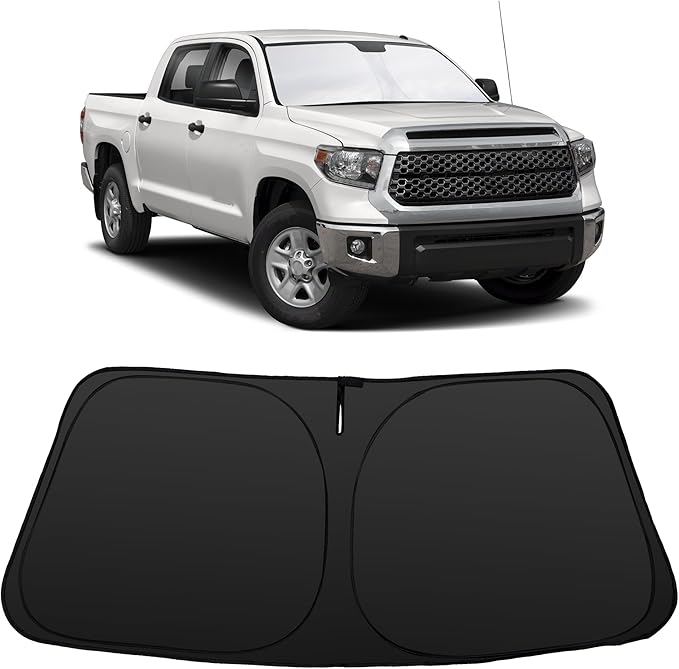 Windshield Sun Shade Accessories Compatible with 2007 2008 2009 2010-2026 Tundra for Toyota Foldable Sunshade Sun Visor Blocks UV