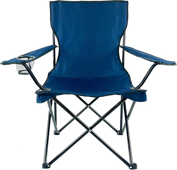 Folding Portable Outdoor Camping Chair[Large] (Navy Blue)