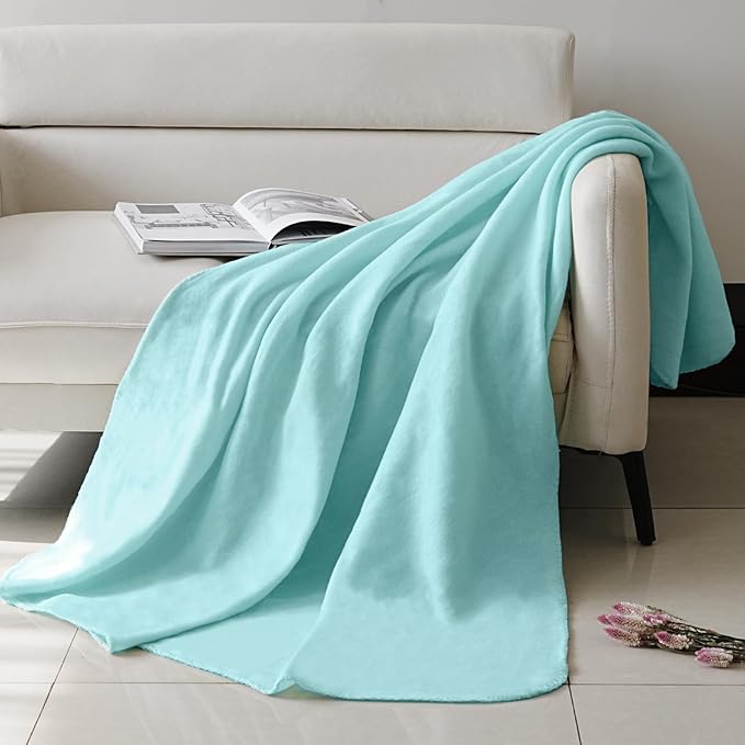 ZYFZCYBL Fleece Throw Blankets for Couch Bulk Lightweight Warm Soft Cozy Blanket 6 Pack Bulk Fleece Blanket Solid for Bed Couch Office Gifts Outdoor 50 x 60 inch Teal