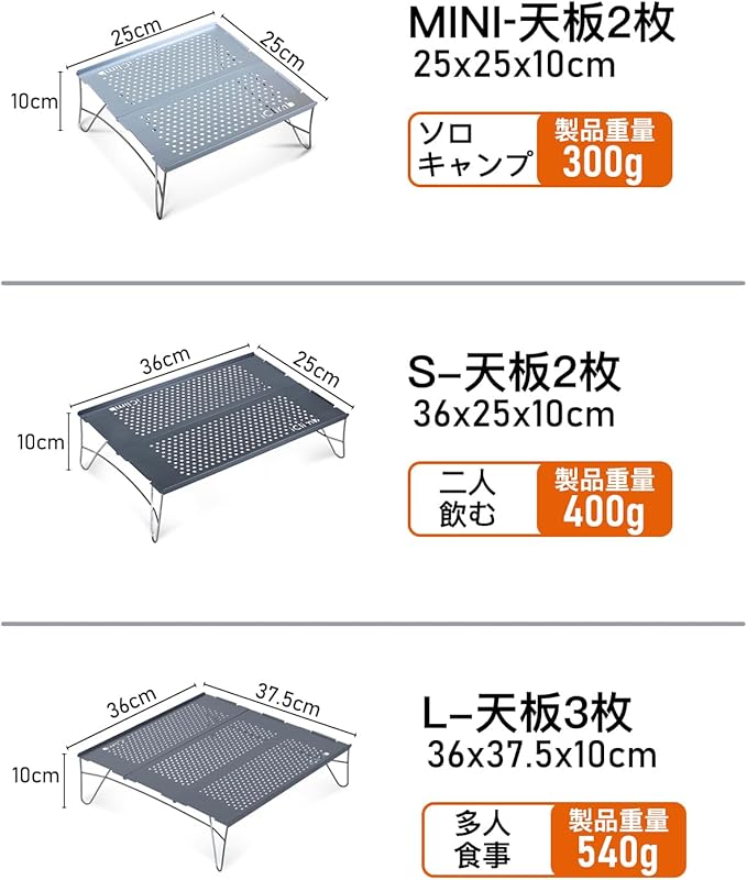 iClimb Mini Solo Folding Table Ultralight Compact for Backpacking Camping Hiking Beach Picnic (Gunmetal, Mini)