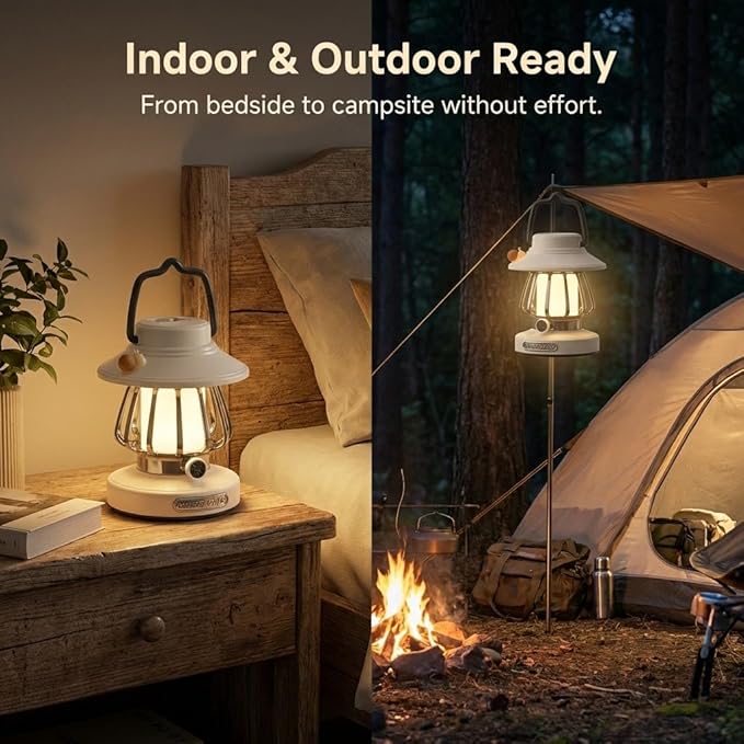 Kids Lantern with 3 Color Dimmable & USB-C Charging, Boys Night Light for Bedroom, Indoor Outdoor Adventures & Emergency Use Toddler Flashlight Camping Essentials for Kids (White)