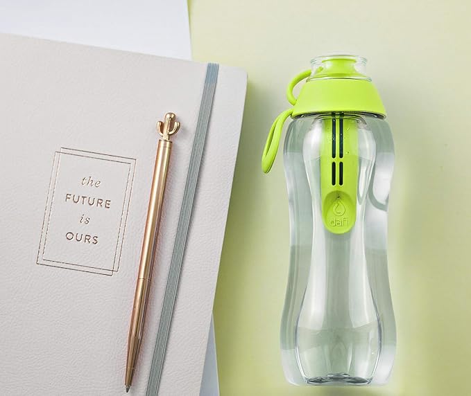 Dafi Sport Water Bottle with Filter Green | 10 oz | Personal Reusable Water Bottle, Backpacking Filter Replacement, tap Water Straw Purifier, Water for Travel | Made in Europe